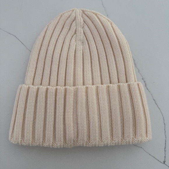 MONCLER Wool Beanie Beige Wool Warm Designer Hat Fall Winter - Picture 3 of 8